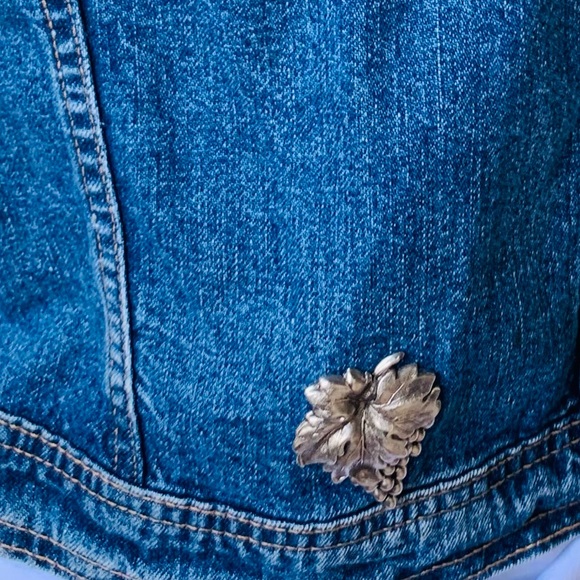 Jeans Jacket Diamond Duds Vintage Grapevine Custom Silver Hardware Denim Jacket - Picture 9 of 14